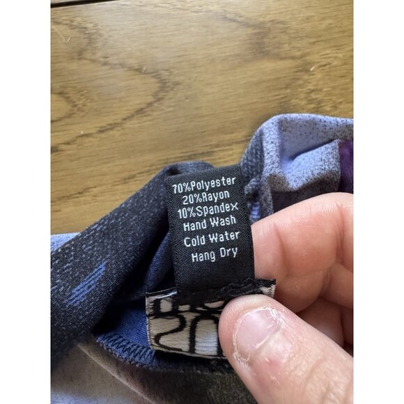 Clara Sun Woo Women Tunic Top Shirt Size Medium Stretch Asymmetrical Art Teacher - Picture 8 of 9